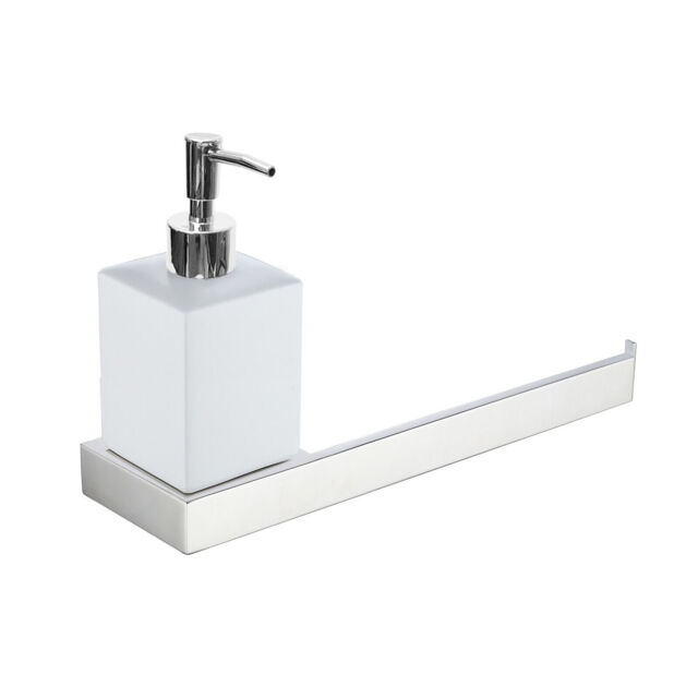 Nes Home Chrome Towel Bar With Soap Dispenser