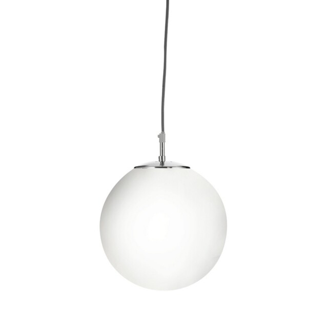 Satin Silver Finish Ceiling Fitting Pendant Light With White Opal