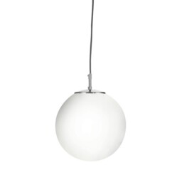Satin Silver Finish Ceiling Fitting Pendant Light With White Opal