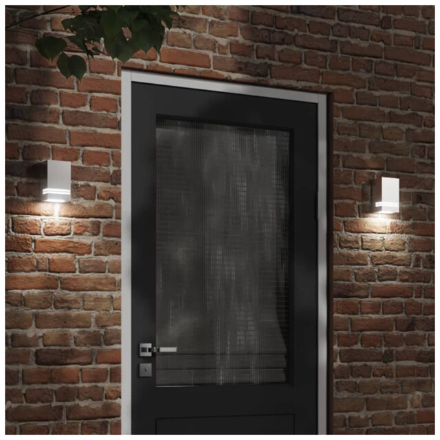 Outdoor Wall Light Silver Stainless Steel Pc 9.5x7.5x15cm Ip44 Gu10