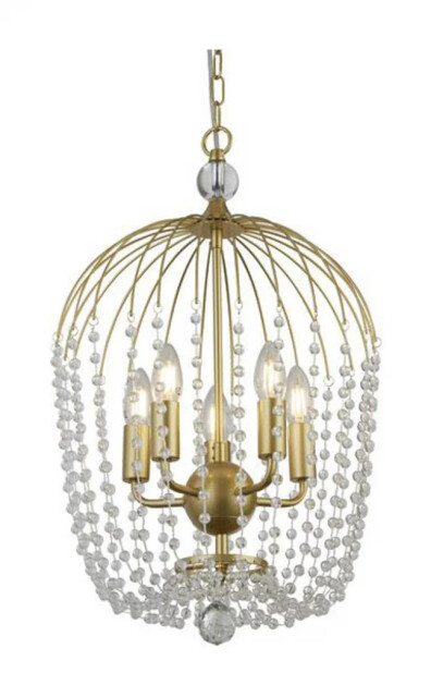 Ceiling Light Brass Shower 5 Satin Searchlight 30216-5go
