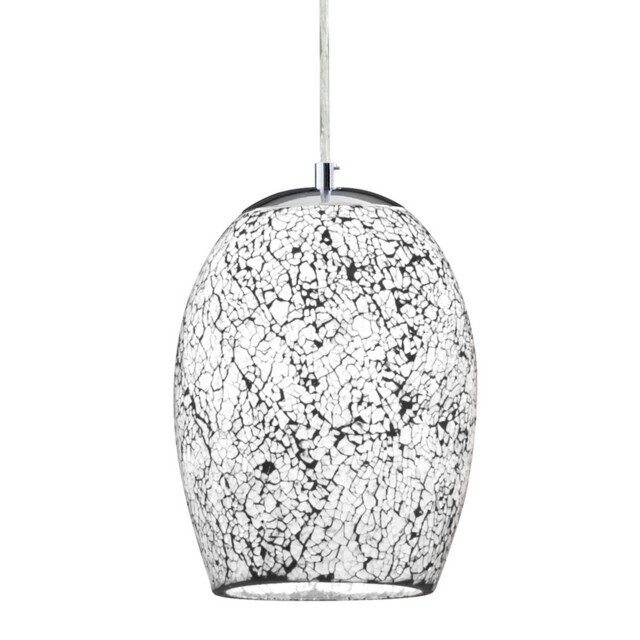 1 Light White Crackle Glass Design Hanging Chandelier Ceiling Pendant