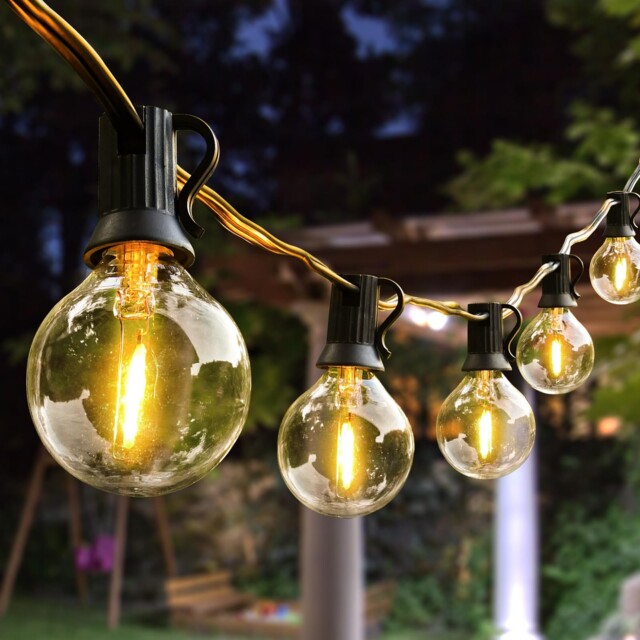 Avanlo Led Outdoor String Lights, 30ft Garden G40-30ft, Warm White