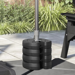 Gazebo Weight Plates Black Concrete With Plastic Cover 220x50mm 4pcs