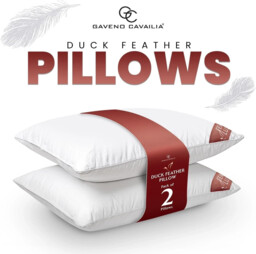 Duck Feather & Down Pillows Pillow Extra Filled Hotel Quality Pack Of