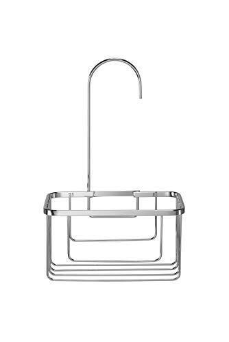 Chrome Shower Riser Rail Hook Over Caddy Basket Space Saving Stainless