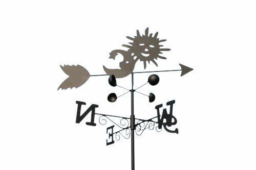 Weathervanes- Steel Sun And Moon Weathervane