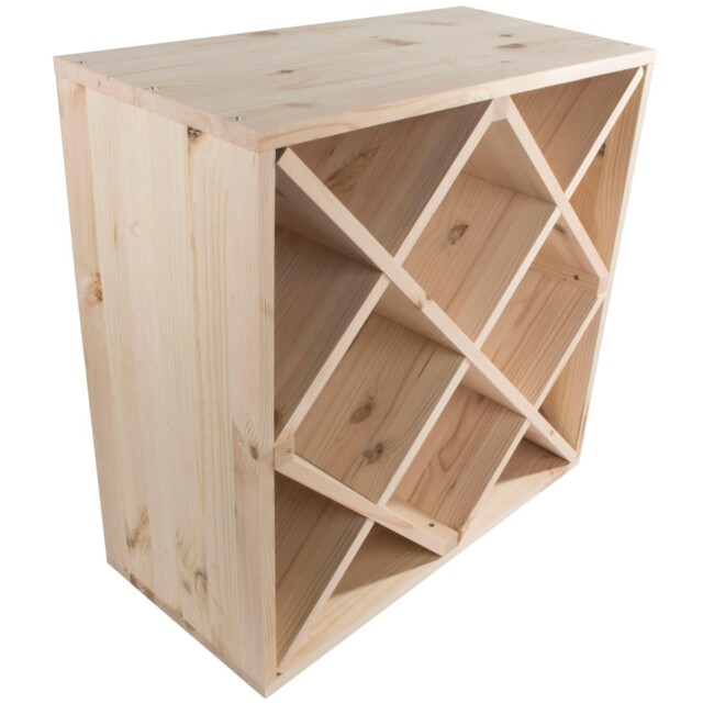 Square 24 Bottle Wine Rack Freestanding Cellar Storage Holder