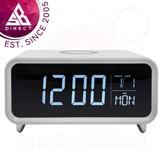 Groov-e Wc01we Athena Alarm Clock With Wireless Charging Pad & Night