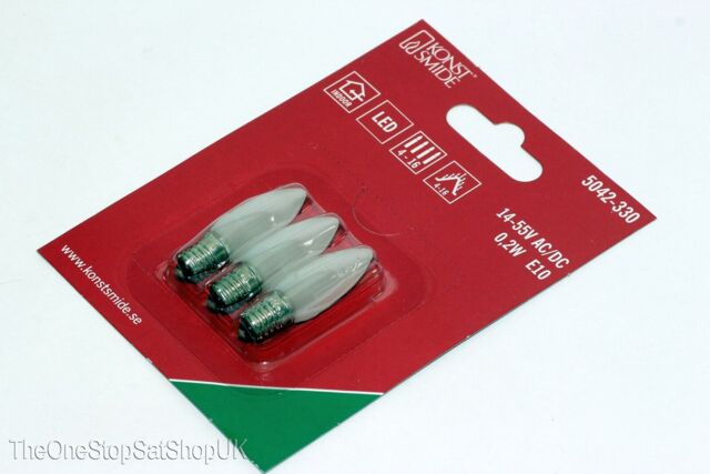 3 Pack Of Konstsmide 5042-330 Led 14-55v, 0.3w, E10 Frosted Candle