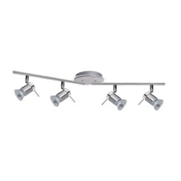 4 Lights Ip44 Chrome And Satin Silver Finish Bathroom Ceiling Fitting