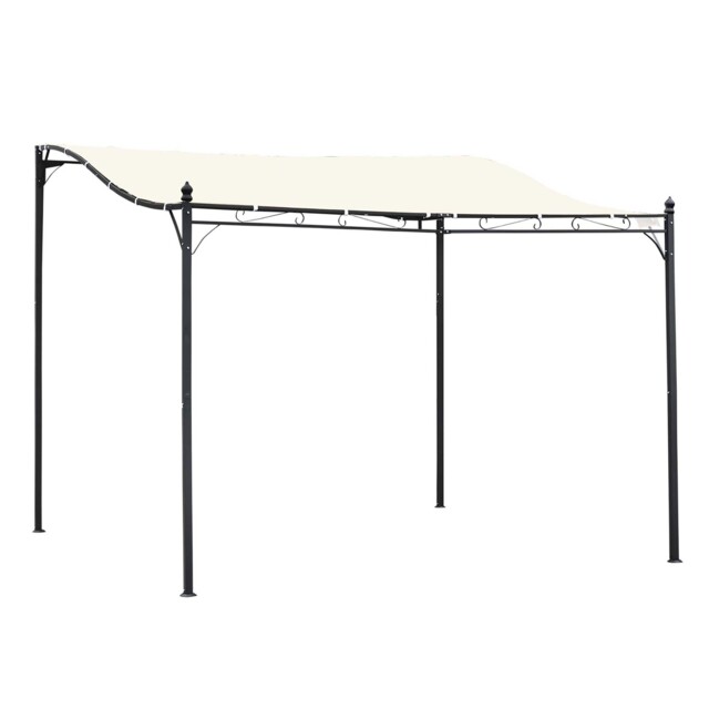 Outsunny 3 X 3m Wall Mounted Awning Free Stand Canopy Shade Garden