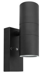 Dusk Till Dawn Sensor Black Outdoor Up Down Wall Light Stainless Steel