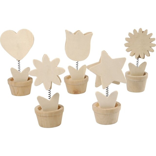 Memo Holders, H: 10 Cm, Plywood, 10 Asstd