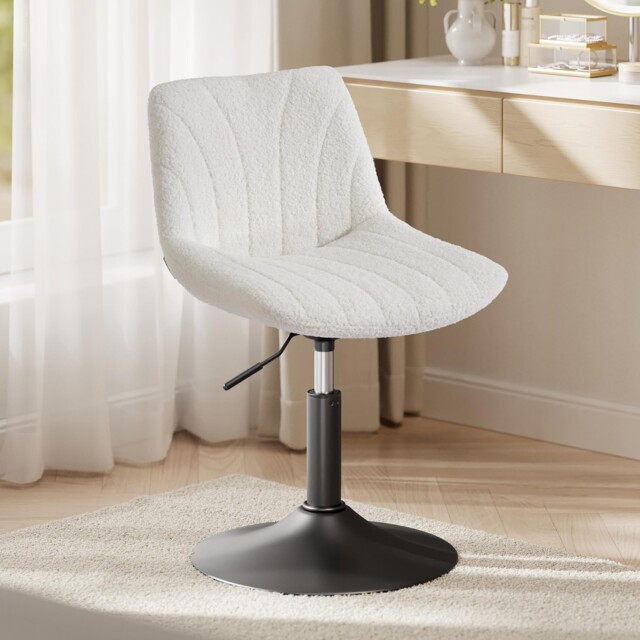 Dressing Table Chair Height Adjustable Bar Stool With Back 360° Swivel