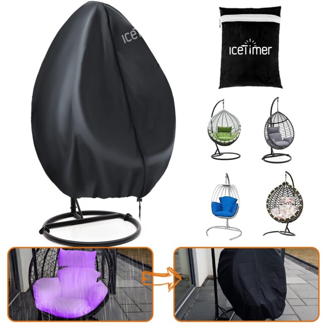 Upgraded Egg Chair Cover Waterproof Windproof Heavy Duty Large Patio