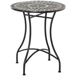 Mosaic Side Table Bistro Coffee Table For Garden Patio Balcony Grey