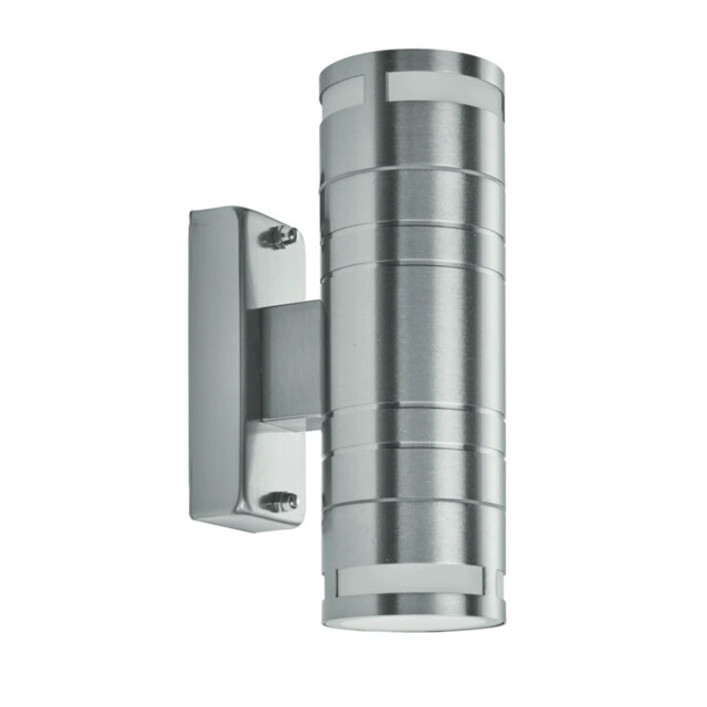 Outdoor Light Silver Metro Stripe Double Led Spot Ip44 Stainless Steel
