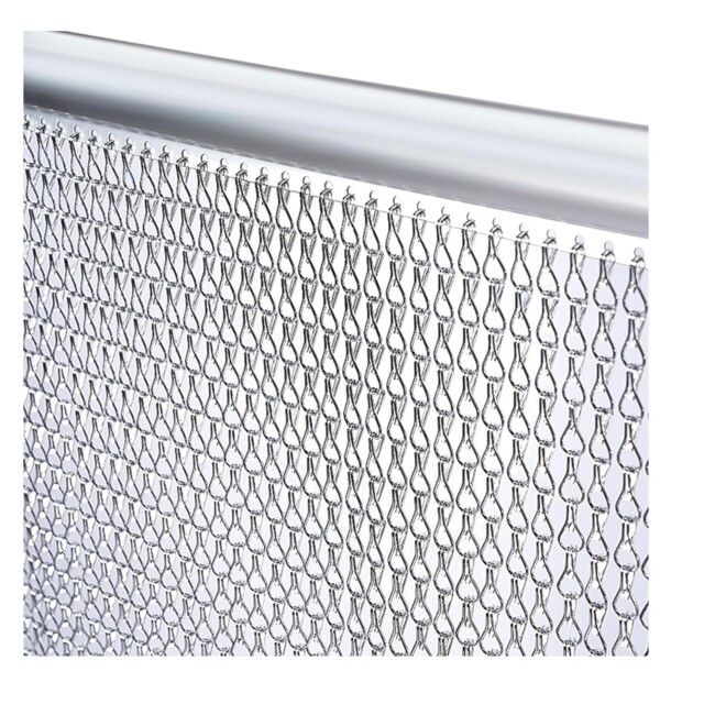 Aluminium Chain Curtain 90x200cm Fly Screen Door Insect Barrier Silver