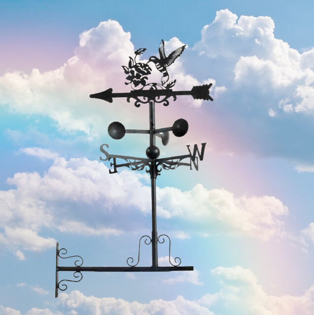 Metal Weathervane Humming Bird Christmas Gift Sculpture Garden