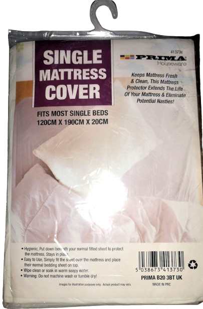 Prima Houseware Single Mattress Protector Cover - 120cm X 190cm X 20cm