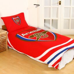 Arsenal Single Duvet Cover Pillowcase Set Pulse Reversible Official