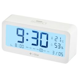 I-star Portable Mini Alarm Clock With Room Temperature, Clear Lcd