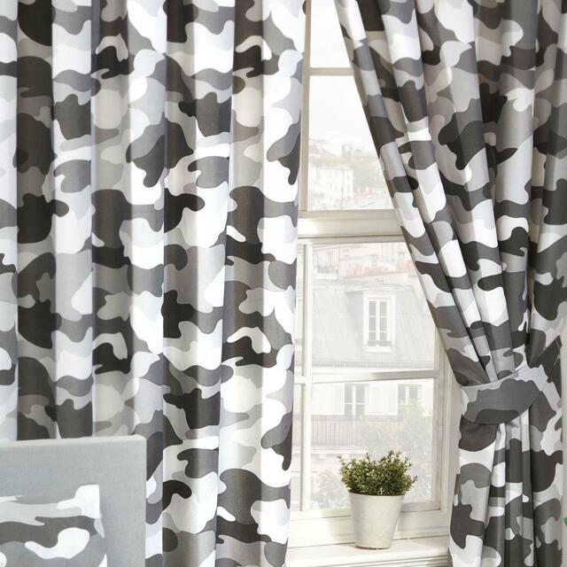 Army Camouflage Green Grey Duvet Cover Set / Fitted Sheet / Curtains /