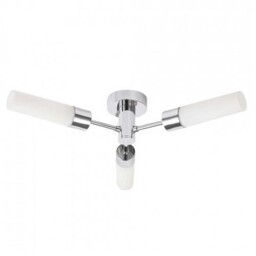 Litecraft Elena 3 Arm Glass Bathroom Semi Flush Ceiling Light -