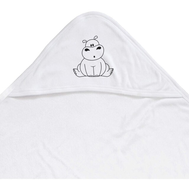 'sitting Hippo' Baby Hooded Towel (ht00016070)