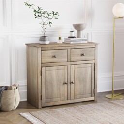 Panama Sideboard 2 Door 2 Drawer Cupboard Chest Natural Wooden Solid