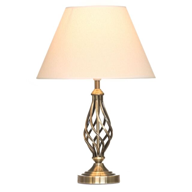 Table Lamp Kingswood Traditional Barley Twist Antique Brass With