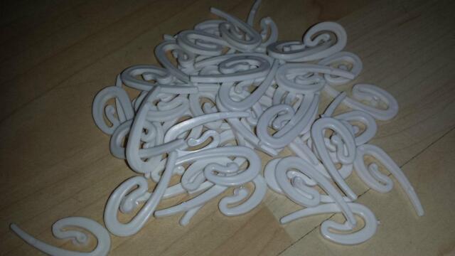 '1 50''s 100''s Curtain Hooks White White Nylon Hooks Curtain Back