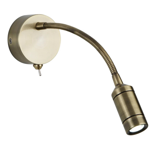 Wall Light Brass Lennon Led Flex Spot Antique Searchlight 2256ab