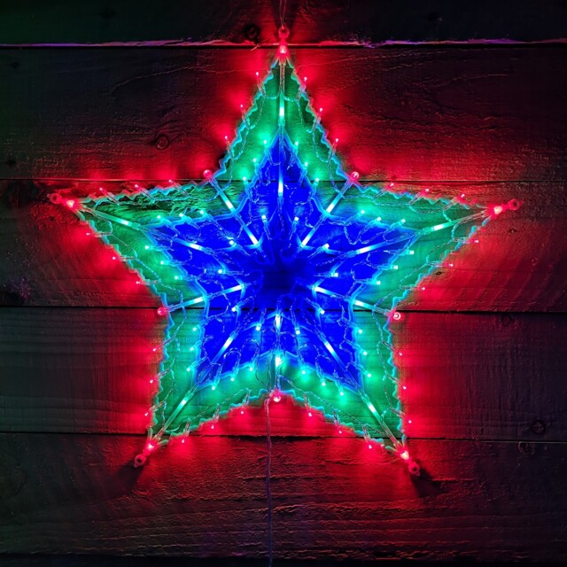 50cm Multi Colour Led Window Star Light Up Indoor/outdoor Christmas