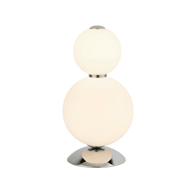 2 Light Bulbs Chrome Finish Base Lounge Desk Table Lamp Light Opal