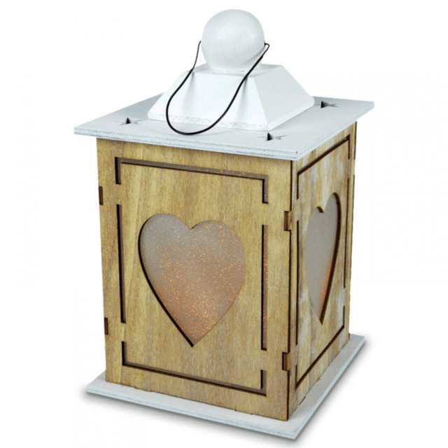 Wood Lantern Heart Window Rustic Decoration Heart Shabby Chic Decor