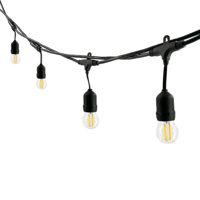 S17286 Powermaster 10 Light Filament Led Ip44 Festoon String, 9m -