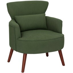 Homcom Armchair With Padded Seat And Backrest For Living Room, Green