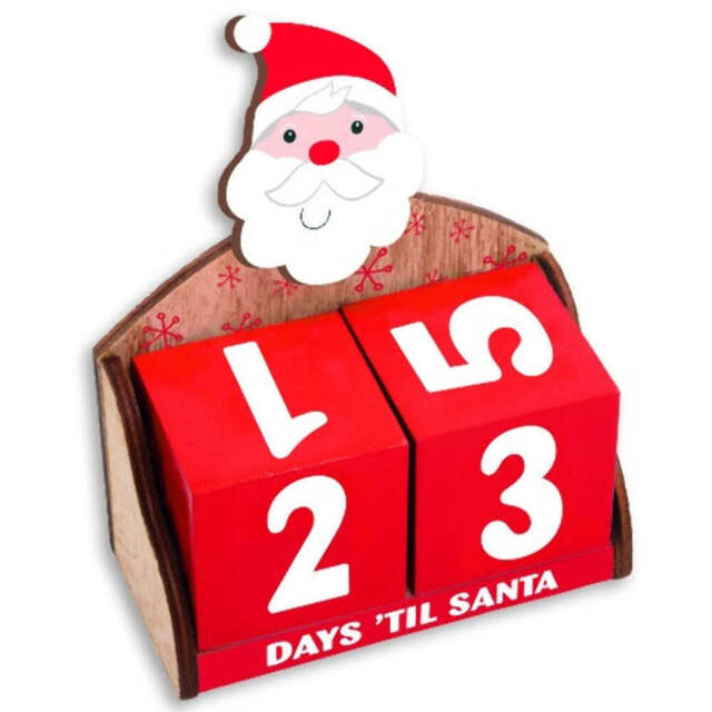 Santa Wooden Advent Calendar Block