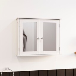 Priano Bathroom Mirror Wall Cabinet Double Doors Mirrored Cupboard