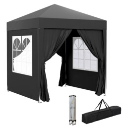Outsunny 2x2m Pop Up Gazebo Canopy Marquee W/ Carry Bag, Black
