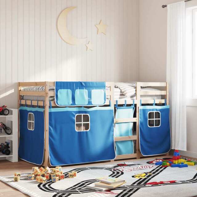 Bunk Bed Without Mattress Blue 90x190 Cm Single Solid Wood Pine Vidaxl