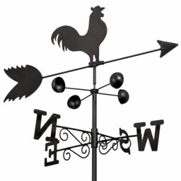 Cockeral Weathervane – Steel Wind Direction Indicator With Cups &