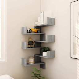 Wall Corner Shelves 2 Pcs Grey Sonoma 40x40x50 Cm Engineered Wood