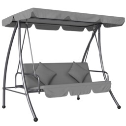 Outsunny 2-in-1 Swing Chair 3 Seater Hammock Cushion Bed Tilt Canopy