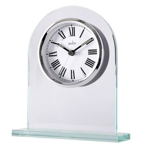 Acctim Adelaide Glass Mantel Clock Chrome Bezels Luminous Hands