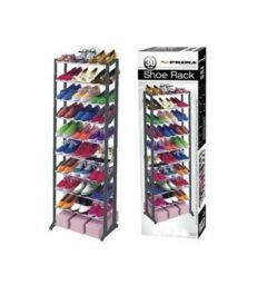 Prima Shoe Rack 10-tier White Sturdy Organizer Upto 30 Shoe Pairs