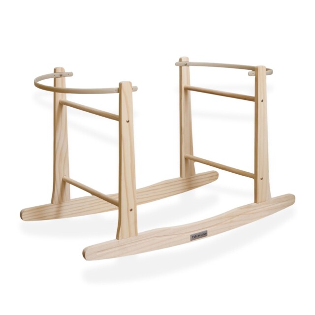 Clair De Lune Wooden Standard Rocking Moses Basket Stand Natural