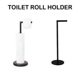 Modern Toilet Paper Holder Stand Freestanding Black Bathroom Tissue